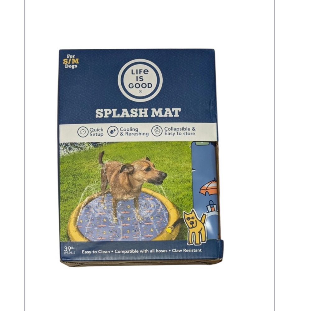 Life Is Good Dog sprinkler Splash Mat  39"